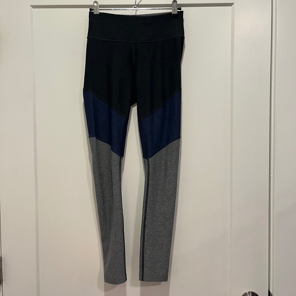 Outdoor Voices Warmup Leggings XS Black Navy Grey Colorblock High Rise